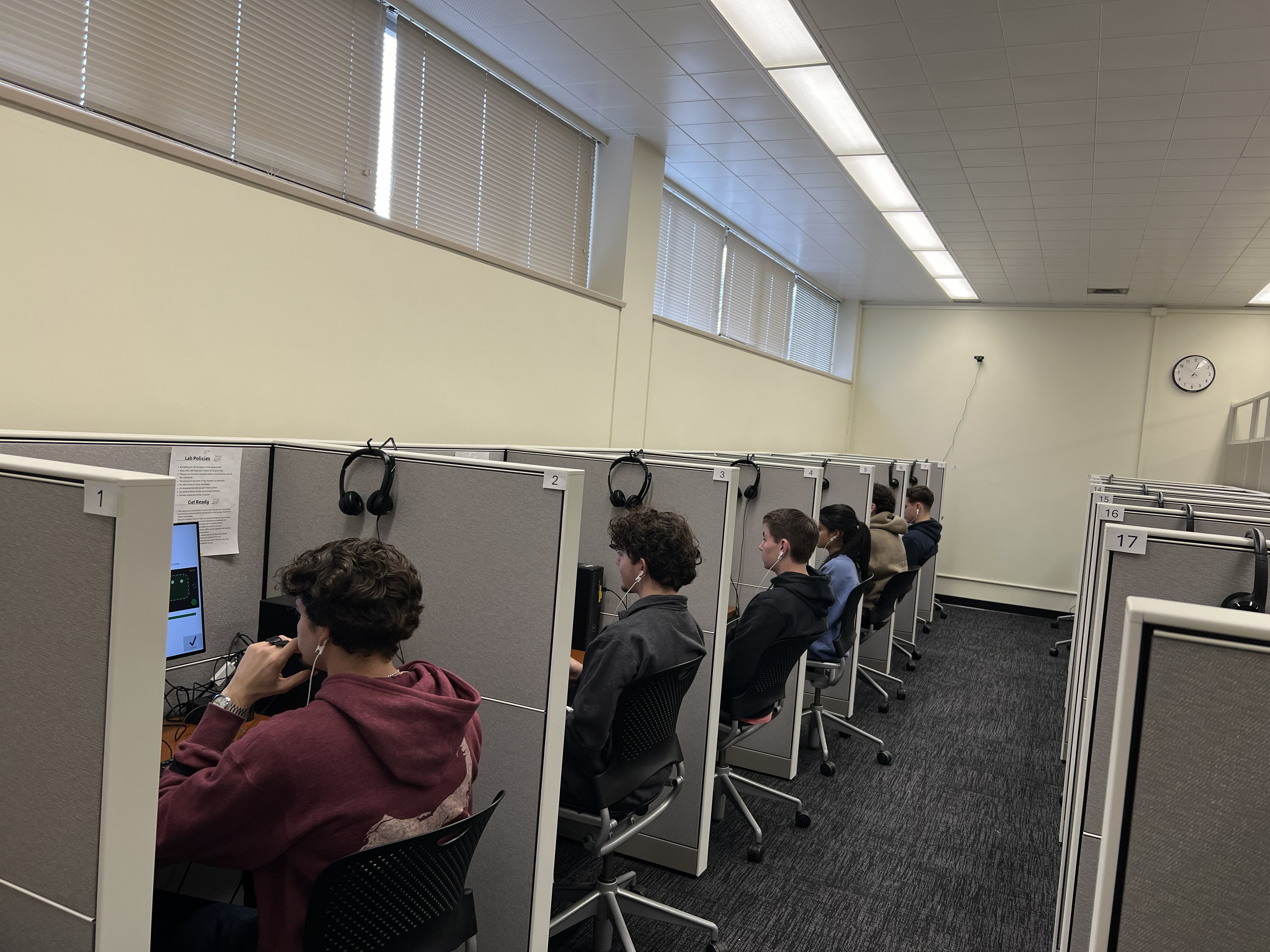 Participant completing an eye-tracking study in the iMotions lab